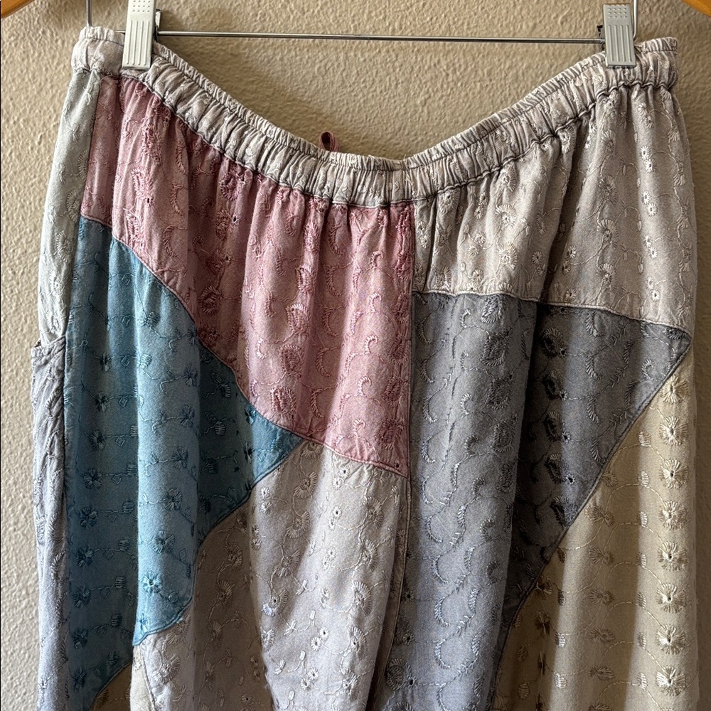 Sacred Threads Patchwork Pants XL Eyelet Lace Cuf… - image 6